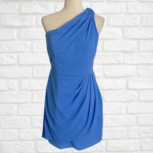 Shoshanna Size 6 Blue One Shoulder Sleeveless Cocktail Dress